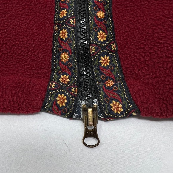 Woolrich Polartec Hooded Zip Up Jacket Coat Fleece Decorative Trim Womens Size L - Picture 12 of 16